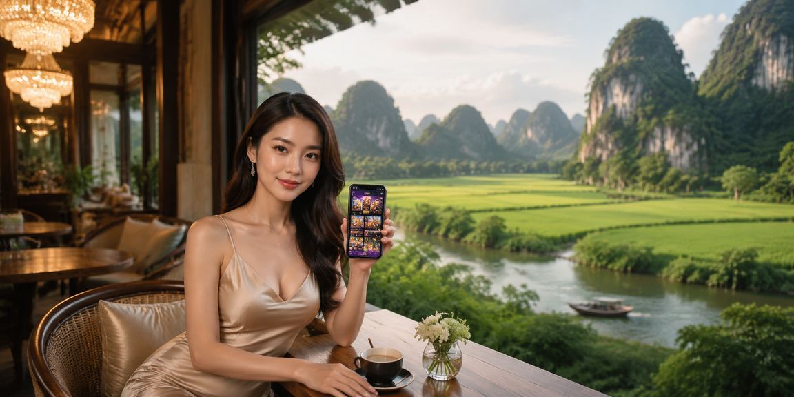 Người dùng Việt Nam chơi casino trực tuyến trên điện thoại tại quán cà phê Ninh Bình